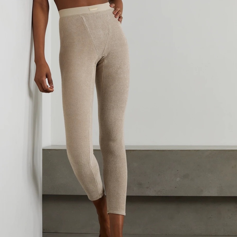 XXS Skims Terry cotton-blend leggings - Desert